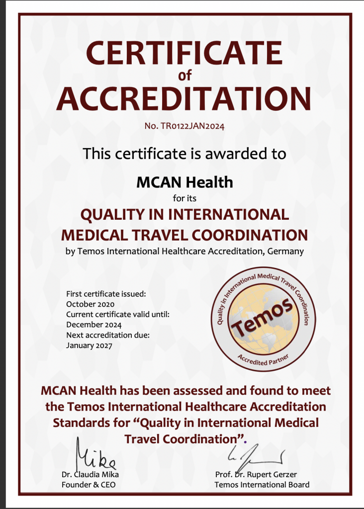 MCAN Dental in Turkey temos accreditation